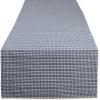 imageDII Farmhouse Gingham Checked Tabletop Collection Table Runner 14x72 BlackFrench Blue
