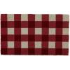imageDII Buffalo Check Coir Doormat Stylish Farmhouse Dcor Pet Friendly 18x30 Red ampamp WhiteRed  White