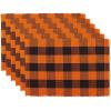 imageDII Buffalo Check Collection Classic Farmhouse Tabletop Set Placemat Set 13x19 Orange ampamp Black 6 Piece