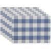 imageDII Buffalo Check Collection Classic Farmhouse Tabletop Set Placemat Set 13x19 Stonewash Blue 6 Piece
