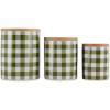 imageDII Ceramic Canister Sets for the Kitchen Food Safe Storage Containers with Lids Large Medium ampamp Small Buffalo Check Gray ampamp White 3 CountBuffalo Check  Antique Green  White