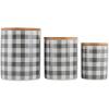 imageDII Ceramic Canister Sets for the Kitchen Food Safe Storage Containers with Lids Large Medium ampamp Small Buffalo Check Gray ampamp White 3 CountBuffalo Check  Gray  White