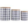 imageDII Ceramic Canister Sets for the Kitchen Food Safe Storage Containers with Lids Large Medium ampamp Small Buffalo Check Gray ampamp White 3 CountBuffalo Check  Stonewash Blue  White