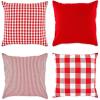 imageDII Decorative Square Throw Pillow Cover Collection Cotton Machine Washable Hidden Zipper 18x18 Gray Assorted 4 PieceRed Assorted