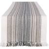 imageDII Everyday Collection Fringed Stripe Tabletop Table Runner 14x72 ThymeBlack