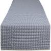 imageDII Farmhouse Gingham Checked Tabletop Collection Table Runner 14x72 BlackFrench Blue