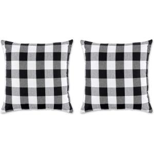 imageDII 100 Cotton Buffalo Check Pillow Cover Set Black 20x20 2 PieceBlack