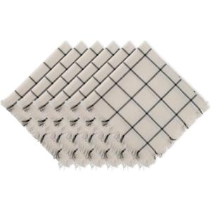 imageDII Basic Check Collection Tabletop Napkin Set Black 6 PieceBlack