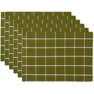 imageDII Basic Check Collection Tabletop Napkin Set Black 6 PieceVentana Green Check