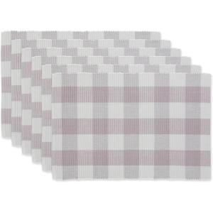 imageDII Buffalo Check Collection Classic Farmhouse Placemat Set 13x19 Red ampamp Black 6 PieceDusty Lilac