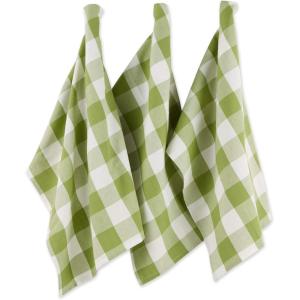 imageDII Buffalo Check Kitchen Collection Classic Farmhouse Dishtowel Set 20x30 Pink ampampWhite 3 PieceAntique Green