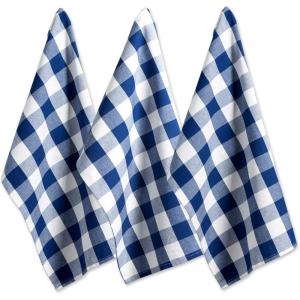 imageDII Buffalo Check Kitchen Collection Classic Farmhouse Dishtowel Set 20x30 Pink ampampWhite 3 PieceNavy  Cream