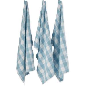 imageDII Buffalo Check Kitchen Collection Classic Farmhouse Dishtowel Set 20x30 Pink ampampWhite 3 PieceWhite  Light Blue