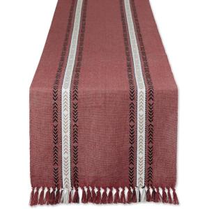 imageDII Everyday Collection Fringed Stripe Tabletop Table Runner 14x72 ThymeDobby Clay