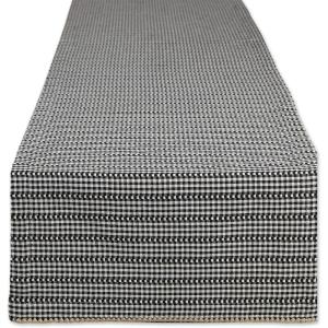 imageDII Farmhouse Gingham Checked Tabletop Collection Table Runner 14x72 BlackBlack