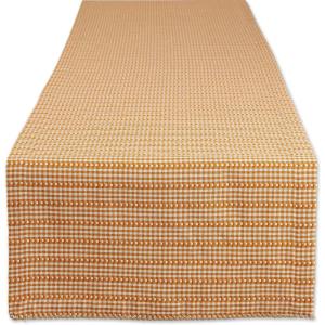 imageDII Farmhouse Gingham Checked Tabletop Collection Table Runner 14x72 BlackPumpkin Spice