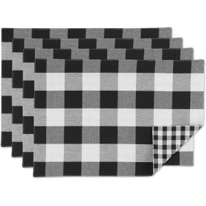 imageDII Gingham Check Tabletop Collection Black Placemat SetBlack