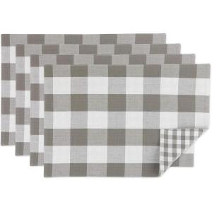 imageDII Gingham Check Tabletop Collection Black Placemat SetGray