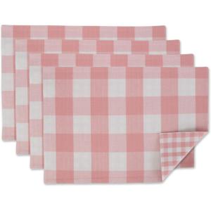 imageDII Gingham Check Tabletop Collection Black Placemat SetPink