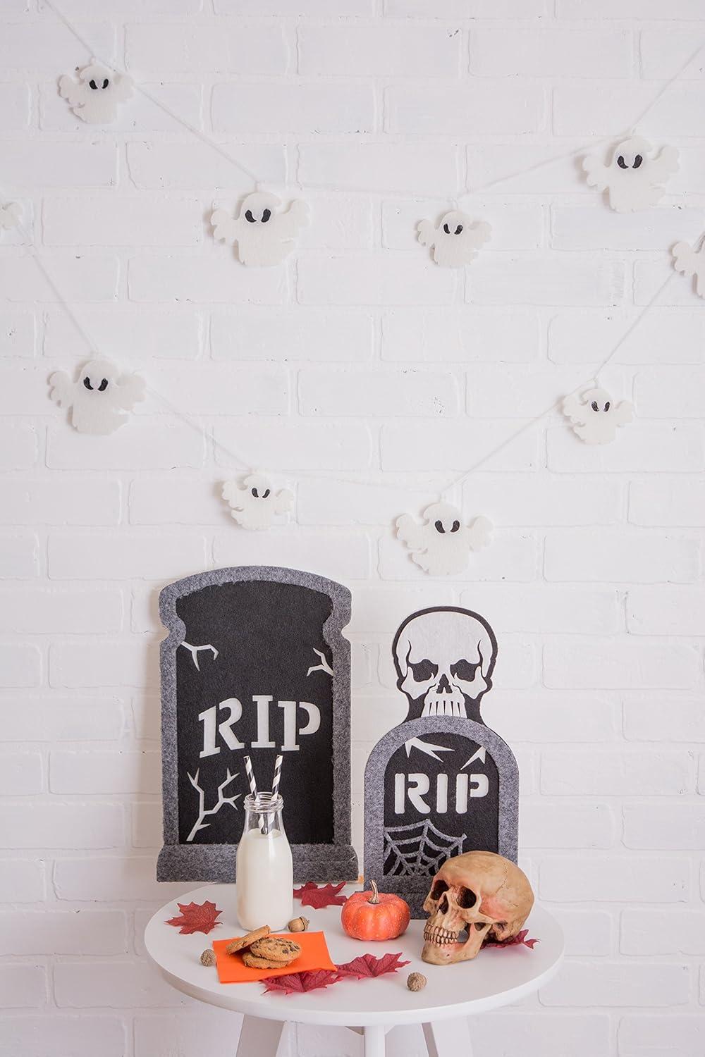 imageDII Fall Home ampamp Party Dcor Spooky Halloween Decorations Indoor ampamp Front Porch Garland 72Inch Length Ghost Garland 2 PieceGhost Garland