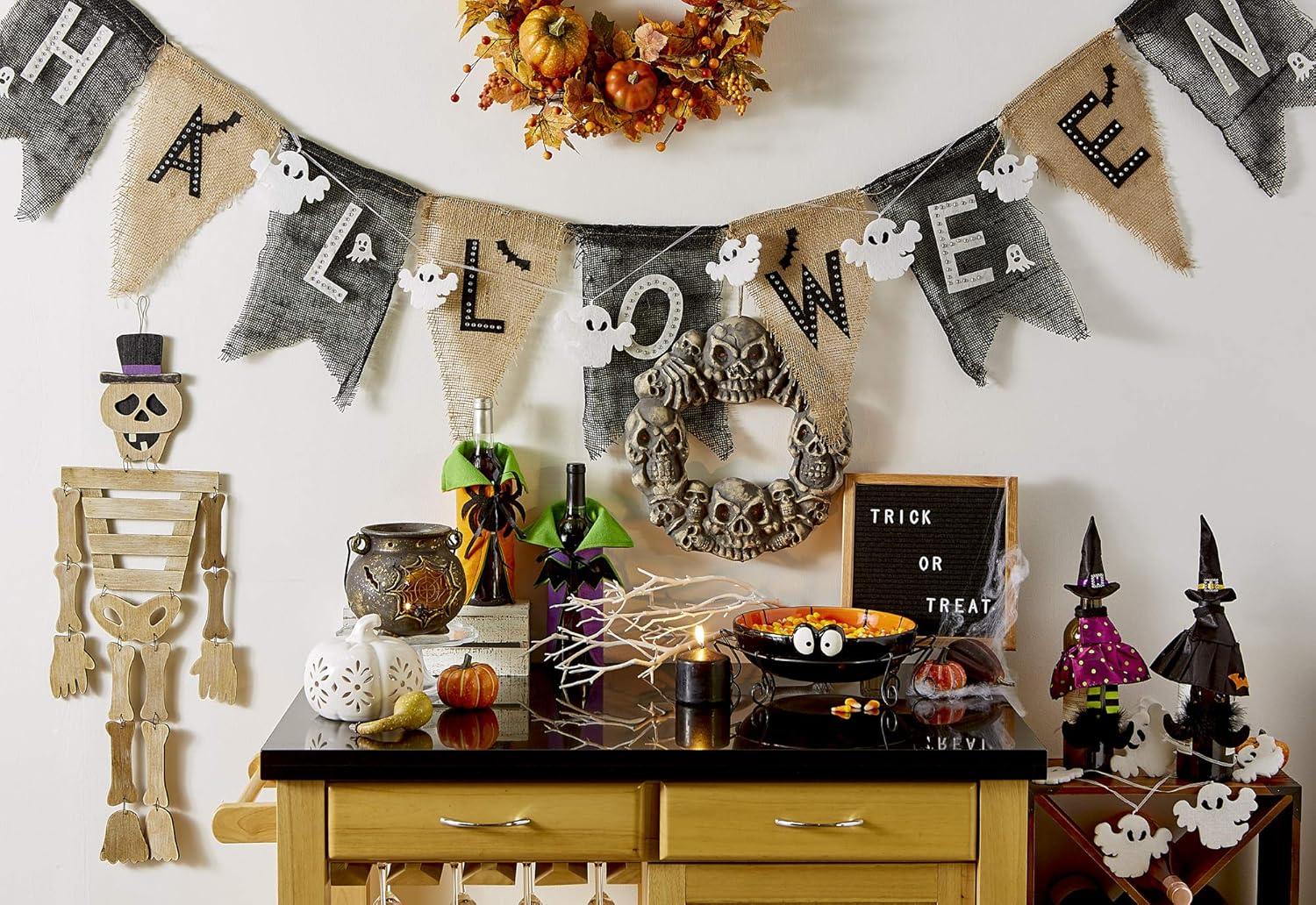 imageDII Fall Home ampamp Party Dcor Spooky Halloween Decorations Indoor ampamp Front Porch Garland 72Inch Length Ghost Garland 2 PieceGhost Garland