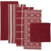 imageDII Assorted Woven Kitchen Set Dishtowel 18x28 Dishcloth 13x13 Red 5 PieceBarn Red