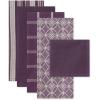 imageDII Assorted Woven Kitchen Set Dishtowel 18x28 Dishcloth 13x13 Red 5 PieceEggplant
