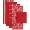 imageDII Assorted Woven Kitchen Set Dishtowel 18x28 Dishcloth 13x13 Red 5 PieceRed