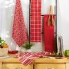 imageDII Assorted Woven Kitchen Set Dishtowel 18x28 Dishcloth 13x13 Red 5 PieceRed