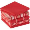 imageDII Assorted Woven Kitchen Set Dishtowel 18x28 Dishcloth 13x13 Red 5 PieceRed