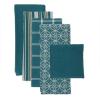 imageDII Assorted Woven Kitchen Set Dishtowel 18x28 Dishcloth 13x13 Red 5 PieceTeal