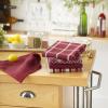 imageDII Assorted Woven Kitchen Set Dishtowel 18x28 Dishcloth 13x13 Red 5 PieceWine