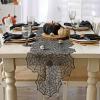 imageDII Black Lace Overlay Tabletop Collection Gothic Halloween Decor Table Runner 18x72 Spider WebSpider Web