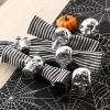 imageDII Halloween Napkin Rings Novelty Tabletop Dcor Set 2x15x15 Black Spider 6 PieceSilver Skull