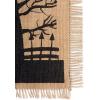 imageDII Halloween Primitive Style Burlap Tabletop Dcor Spooky Haunted House Jute Table Runner 14x74 Black ampamp TanTable Runner  14x113