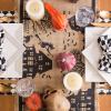 imageDII Halloween Primitive Style Burlap Tabletop Dcor Spooky Haunted House Jute Table Runner 14x74 Black ampamp TanTable Runner  14x113