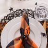 imageDII Halloween Tabletop Collection Bold Black StarsSpooky Spider with Orange Border on OffWhite Natural Background Machine Washable 14x72 Table Runner14x108 Table Runner