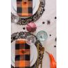 imageDII Halloween Tabletop Collection Bold Black StarsSpooky Spider with Orange Border on OffWhite Natural Background Machine Washable 14x72 Table Runner52 x 52 Square