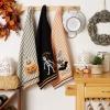 imageDII Happy Halloween Dishtowel Collection Embellished Cotton Kitchen Hand Towel Set 18x28 Home Sweet Haunted Home 3 CountTrick Or Treat Skeleton