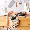 imageDII Happy Halloween Dishtowel Collection Embellished Cotton Kitchen Hand Towel Set 18x28 Home Sweet Haunted Home 3 CountTrick Or Treat Skeleton