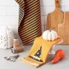 imageDII Spooky Kitchen Towel Collection Halloween Dcor Printed Dishtowel Set 18x28 Bats ampamp Ghosts 2 CountWitchy Hat Stripes