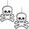 imageDII Fall Home ampamp Party Dcor Spooky Halloween Decorations Indoor ampamp Front Porch Hanging Foam Set Skulls ampamp Crossbones 2 Piece
