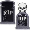 imageDII Fall Home ampamp Party Dcor Spooky Halloween Decorations Indoor ampamp Front Porch Hanging Foam Set Tombstones 2 Piece
