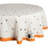 imageDII Halloween Tabletop Collection Bold Black StarsSpooky Spider with Orange Border on OffWhite Natural Background Machine Washable 14x72 Table Runner70 Round