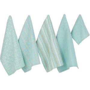 imageDII Assorted Woven Kitchen Set Dishtowel 18x28 Dishcloth 13x13 Red 5 PieceAqua