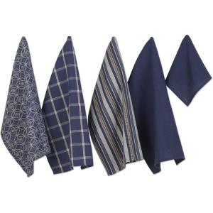 imageDII Assorted Woven Kitchen Set Dishtowel 18x28 Dishcloth 13x13 Red 5 PieceFrench Blue