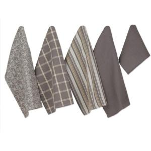 imageDII Assorted Woven Kitchen Set Dishtowel 18x28 Dishcloth 13x13 Red 5 PieceGray