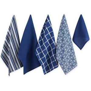 imageDII Assorted Woven Kitchen Set Dishtowel 18x28 Dishcloth 13x13 Red 5 PieceNautical Blue