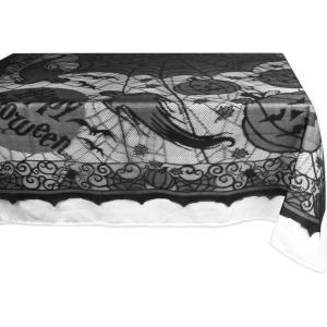 imageDII Black Lace Overlay Tabletop Collection Gothic Halloween Decor Table Runner 18x72 Spider WebHappy Halloween