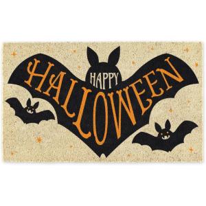 imageDII Decorative Halloween Welcome Mat Durable Outdoor Pet Friendly Coir Doormat Front Door Dcor 17x29 BooBat